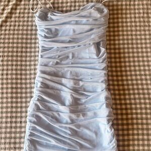 Princess Polly Short Light Blue Ruched Dress